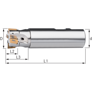 Szármaró 90° 16x85mm, szár-16mm, 2 váltólapkához AP..1003