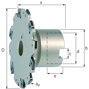 Tárcsamaró vállal 100x27mm, ap= 4mm, 12 váltólapkához SNHX1102T