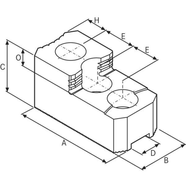 Átfordítható rátétpofák, edzett 60° 16MnCr5, 31x36x67mm (3)
