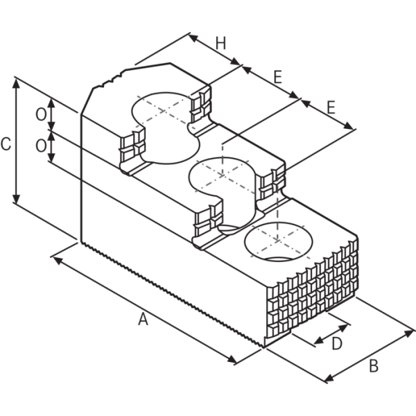 Átfordítható rátétpofák, edzett 60° 16MnCr5, 35x51x87mm (3)
