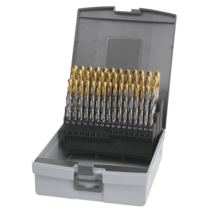 Csigafúró gyorsacél 5xD DIN338N 118° 6-10mm (41 részes) TiN fejbevonat