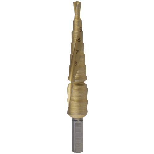Lépcsős fúró gyorsacél sz. 1, D4-12mm (acél/öntvény) TiN