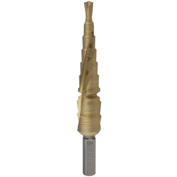 Lépcsős fúró gyorsacél sz. 1, D4-12mm (acél/öntvény) TiN