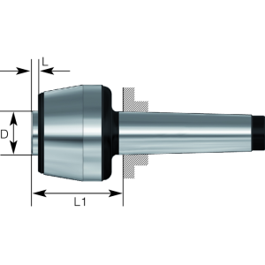 Központosító csúcs, együttfutó MK3 (cserélhető betétes kivitel) L=128,5mm