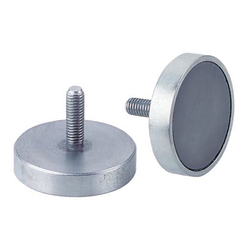Lapos fazékmágnes külső menetes csappal, 63mm M6
