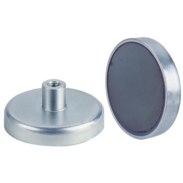 Lapos fazékmágnes belső menetes csappal, 10mm M3