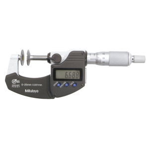 Kengy. mikr. digitális 0-25mm D7 (0,001mm) IP65 tányéros mérőfelületekkel