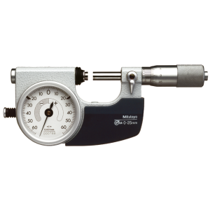 Finombeállítású mutatós mikrométer 0-25mm D13 (0,001mm) IP54 visszahúzó kar, bal