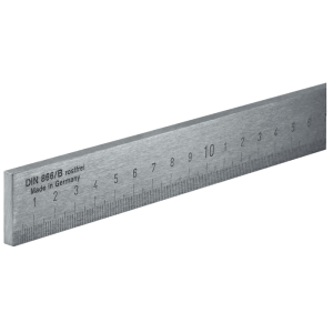 Acél mérőléc műhelyben való használatra, DIN866/B, 500x25x5 mm, normál acél