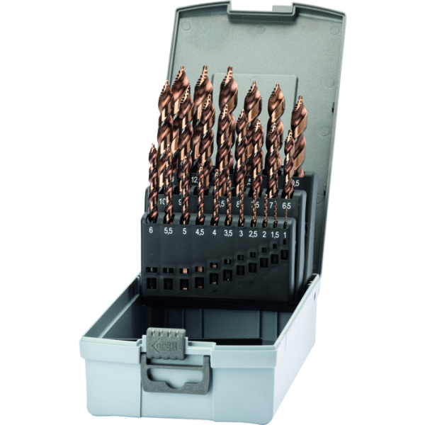 Csigafúró, STEP DRILL készlet, HSSE, vap., 1–13,0 mm, magfurattal