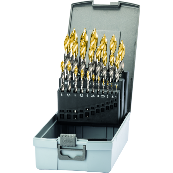 Csigafúró, STEP DRILL, készlet, HSS, TIN, 1–13,0 mm