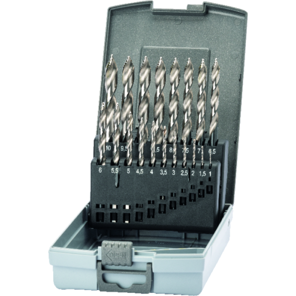 Csigafúró, STEP DRILL, készlet, HSS, 1–10,5 mm, magfurattal