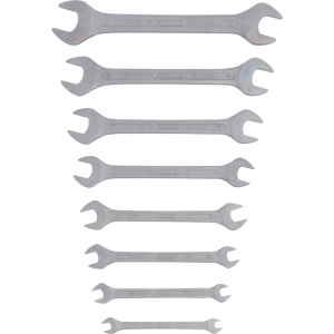 Kétfejű villáskulcs, DIN3110, 6x7 – 20x22 mm, 8 részes