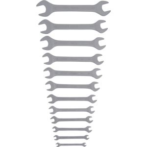 Kétfejű villáskulcs, DIN3110, 6x7 – 30x32 mm, 12 részes