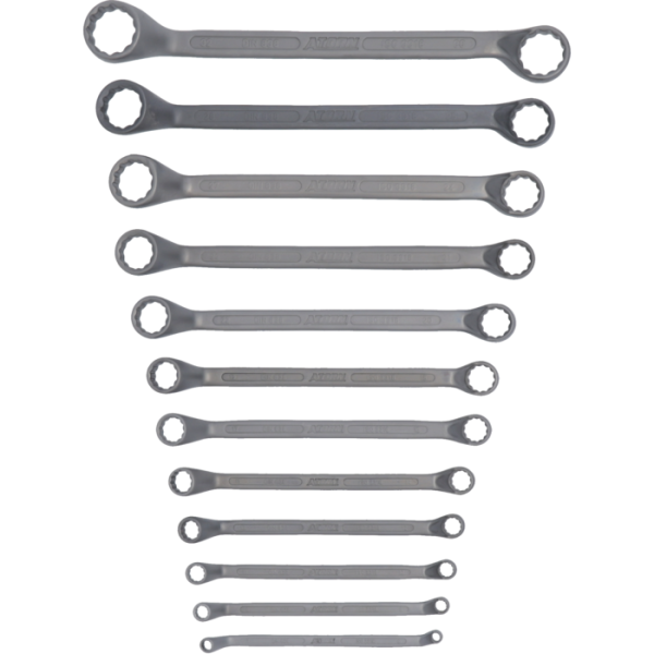 Kétfejű villáskulcs, DIN838, 6x7 – 30x32 mm, 12 részes