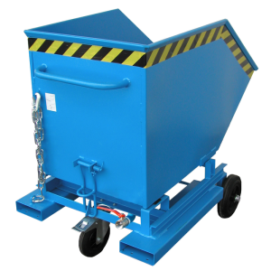 Forgácskiöntő 250 liter, RAL5012, leeresztő csap és szita