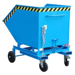 Forgácskiöntő 600 liter, RAL5012, leeresztő csap és szita