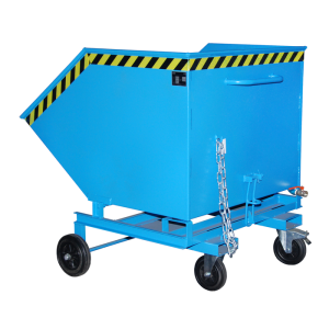 Forgácskiöntő 1000 liter, RAL5012, leeresztő csap és szita