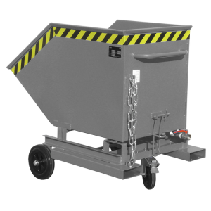 Forgácsürítő, 400 liter, RAL7005, benne, leeresztőcsap és elválasztószita