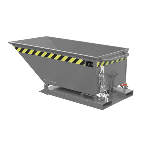 Forgácsü. bill.teknő, 250 liter, RAL7005, al. teknő szitával és leer.csappal