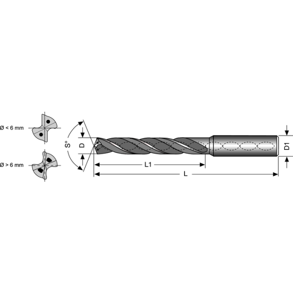Tömör keményfém fúró, WDO-SUS-3D, 2,8 mm, belső hűtéssel - Image 2