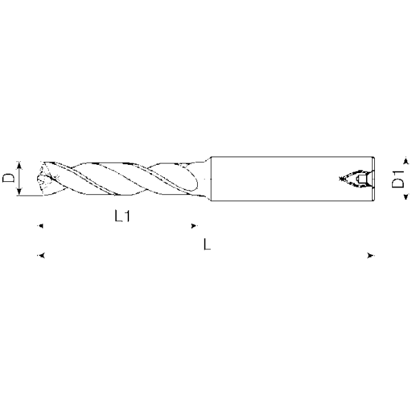 Pilot fúró, tömör keményfém, ADO-PLT, 6,53 mm - Image 2