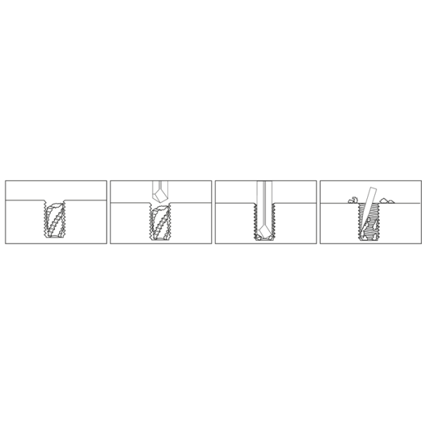 Menetfúró-kifúró VHM 2,5-10,2mm TIN (M3-M12), 7 részes - Image 2