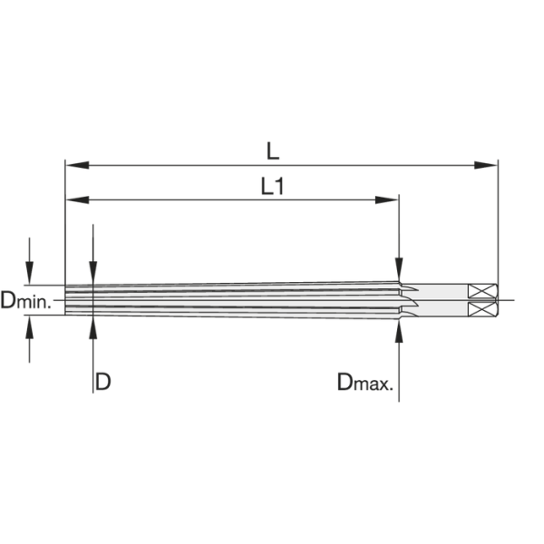 Kézi kúpos dörzsár HSS DIN9A 1,5mm (acél/NE) egyenes hornyú - Image 2