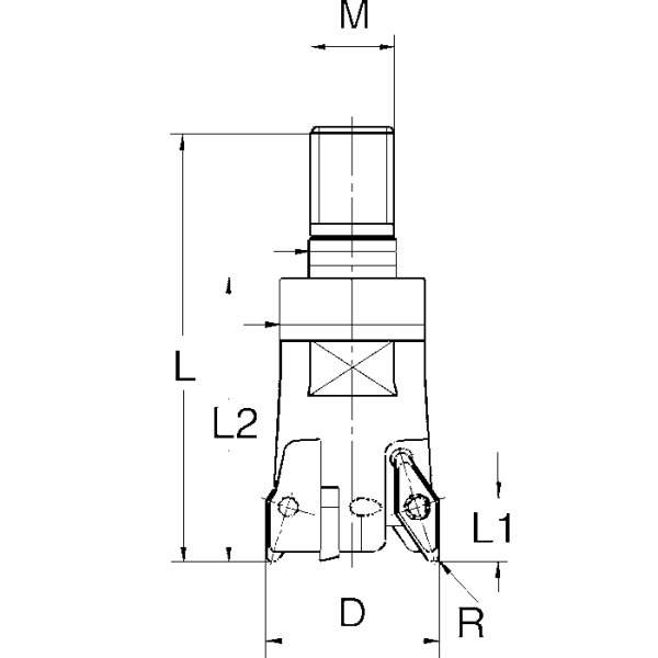 Becsavarozható maró 25x40x21mm 2 lapkához VPGT 160412-ALM - Image 2
