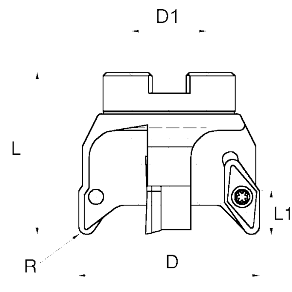 Feltűzhető maró 100x65x32mm 5 váltólapkához VCGT 220530--ALM - Image 2