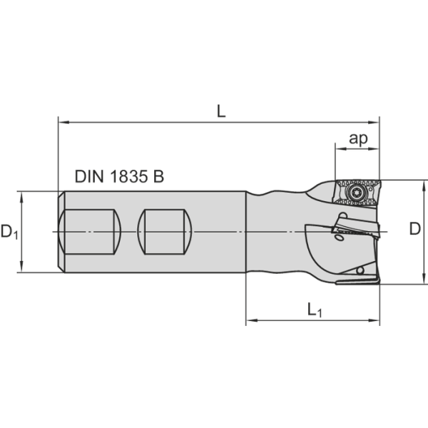 Nagyteljesítményű szármarók 90° 40mm, 6 marólapkához AD.X 12.. - Image 2