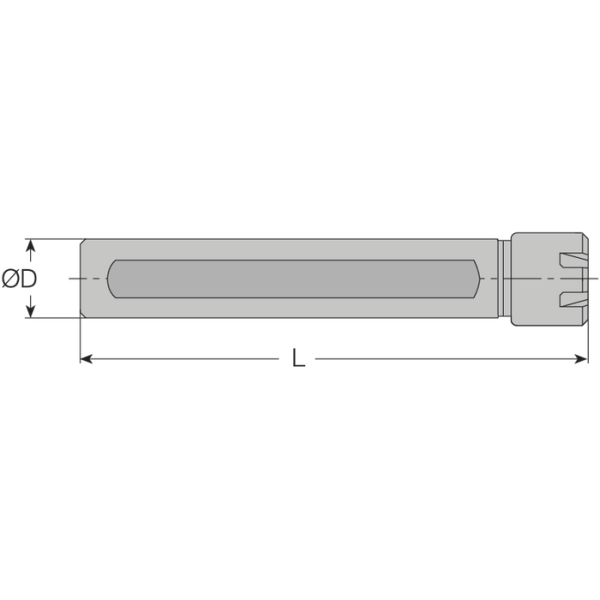Szorítópatronos tokmány hosszabbító hengeres 20mm ER16M, 1-10mm A=191mm - Image 2