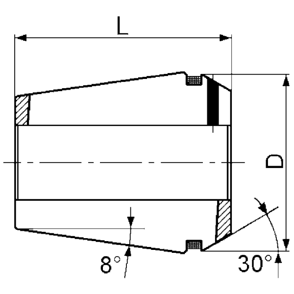 Precíziós szorítópatron GER32 469E D20,0mm kerek, bevonattal (2µm) - Image 2