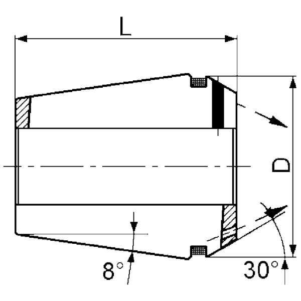 Precíziós szorítópatron GER25 429E D14,0mm kerek, bevonattal (2µm) - Image 2