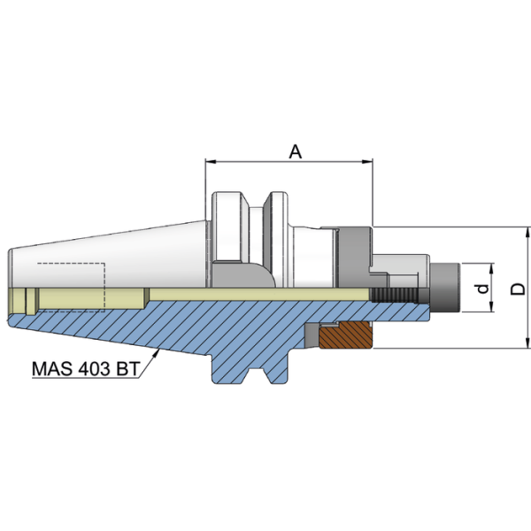 Kombinált marótüske MAS403 BT50, 16mm A=55mm - Image 2