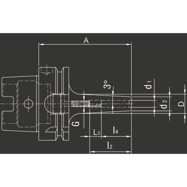 Zsugortokmány HSK63 DIN 69893-A 10mm keskeny kivitel, 3° - Image 2