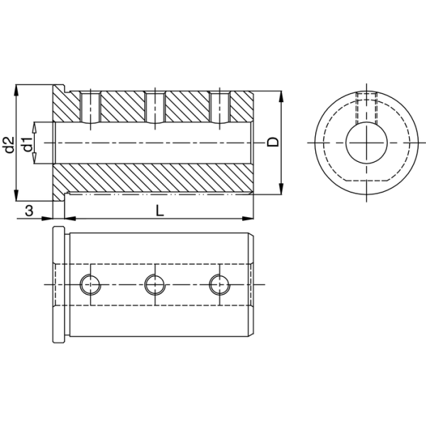 SZŰKÍTŐHÜVELY, E1+E2 40 x 20 x 69 mm, feszítőcsavarokkal - Image 2