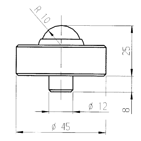 Rátétpofa forgatható, edzett gömbbel (teherbírás, 30 kN) - Image 2