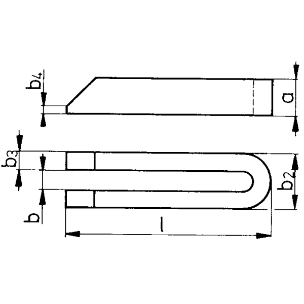 Villás befogó DIN6315B 9x80mm, szorítócsavarokhoz M8, lekerekítve - Image 2