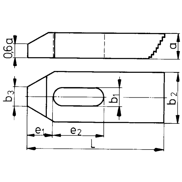 Szorítóvas lépcsős fogakkal 22x160mm, M20/M22 szorítócsavarhoz - Image 2