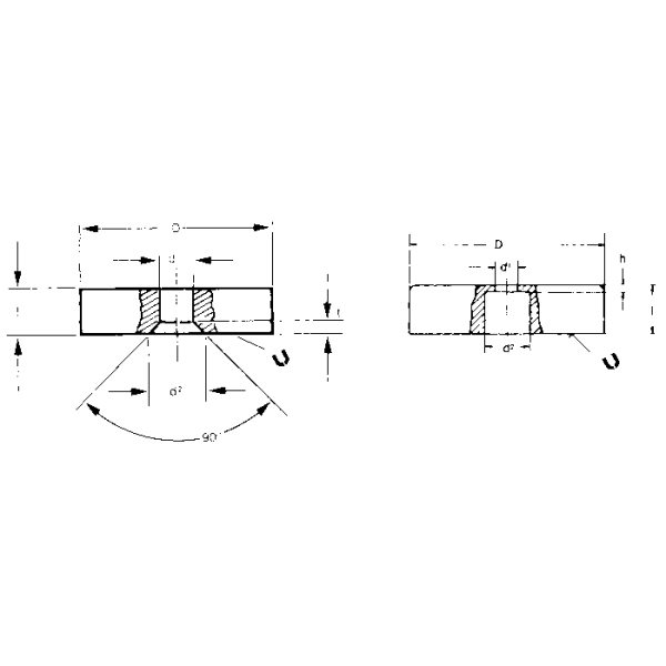 Lapos fazékmágnes furattal, 32mm - Image 2
