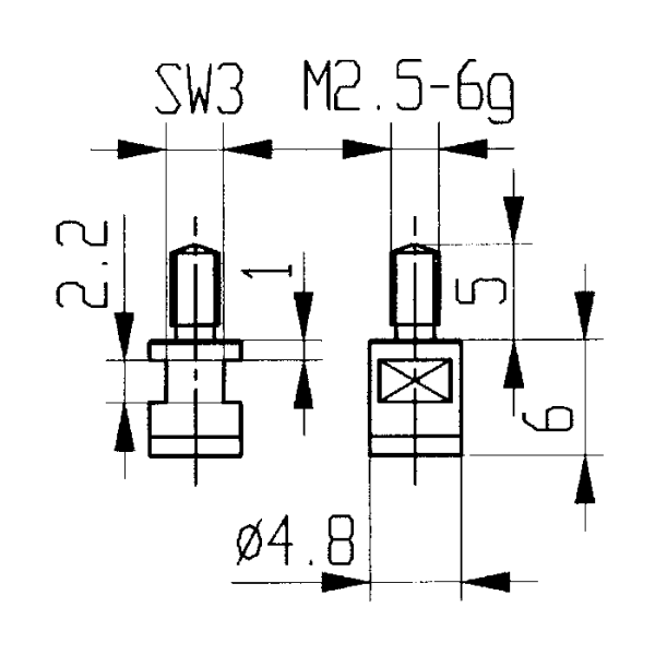 Tapintócsúcs 4,8mm, lapos (keményfém) - Image 2
