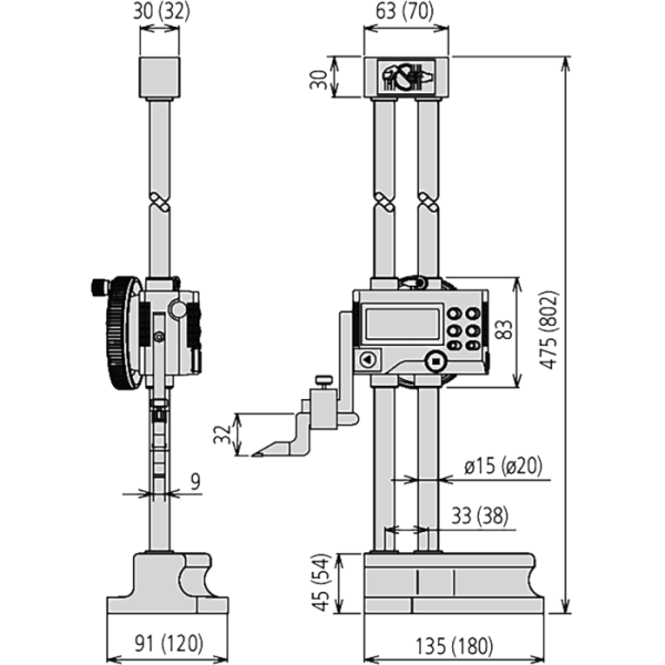 Mag.mérő és előrajzoló készülék dig. 0-600mm (0,01/0,005mm) 0,005 adatkimenet - Image 2