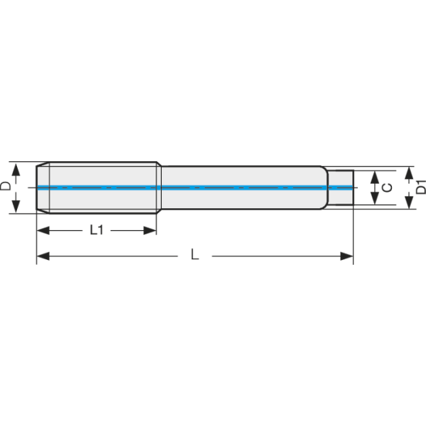 Gépi menetfúró, HSS-E-PM A-OIL-SFT DIN376 45°, M14, B.H. zsákfurat - Image 2