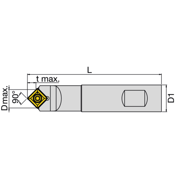 Váltólapkás felfúró, CHT S16H N11-45, 90°, 16 x 100 mm (SOMT11T308) - Image 2