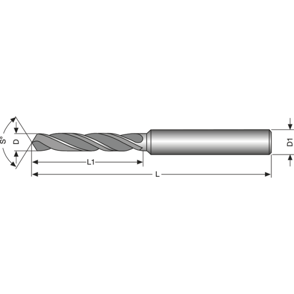 Mikro nagyteljesítményű fúró VHM 3xD 0,45mm D1=HA 3mm TiAlN - Image 2