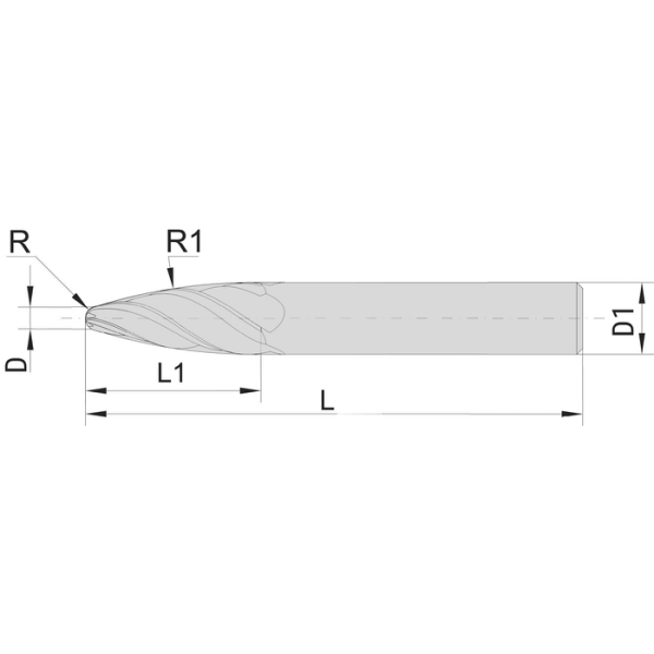 T. k.fém körsz.maró, D4,0x28x83 mm, R2/90, Z4, tangenciális - Image 2