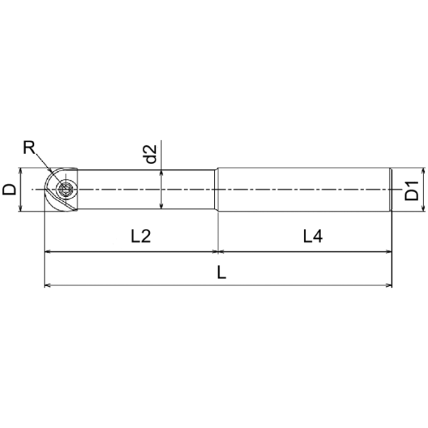Töm. k.fém gömbvégű maró, PFB-R250SS25-LL260CS - Image 2