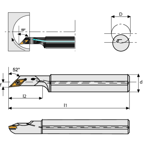 Min. furatkés, E0408 SVJC-R 05 AX, 52°-os élelh. szög, VC.T 0501.. típushoz - Image 2