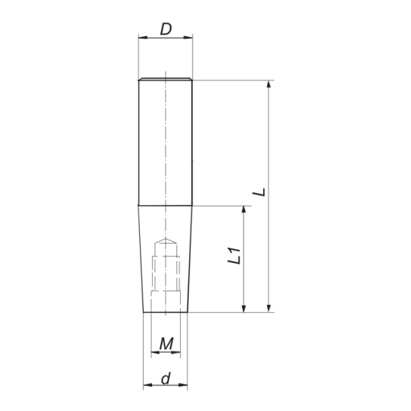 Töm. k.fém hosszabbító, D12 mm / hossz, 90 mm / M6 menet - Image 2